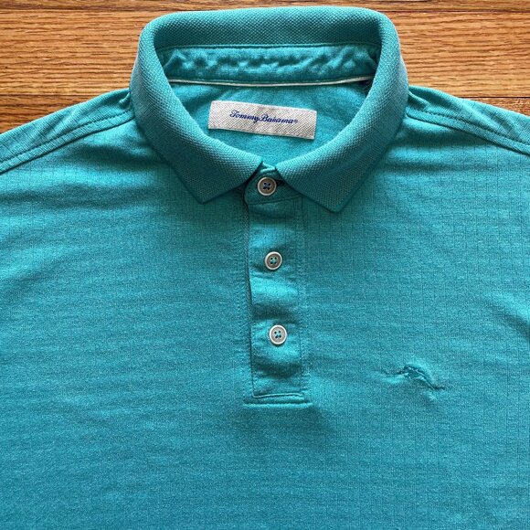Tommy Bahama Teal Short Sleeve Polo Size Small - Picture 4 of 6